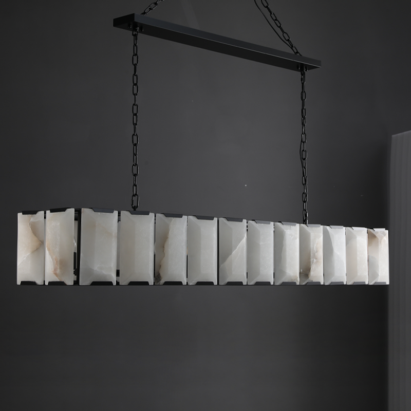 Harlew Calcite Rectangular Chandelier 42"54''62''74''