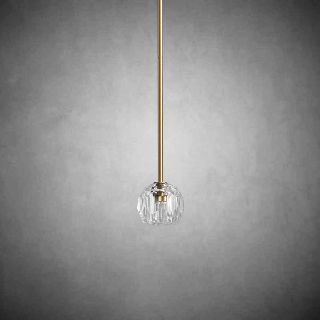 Bille De Crystal Glass Cord Pendant 5''D