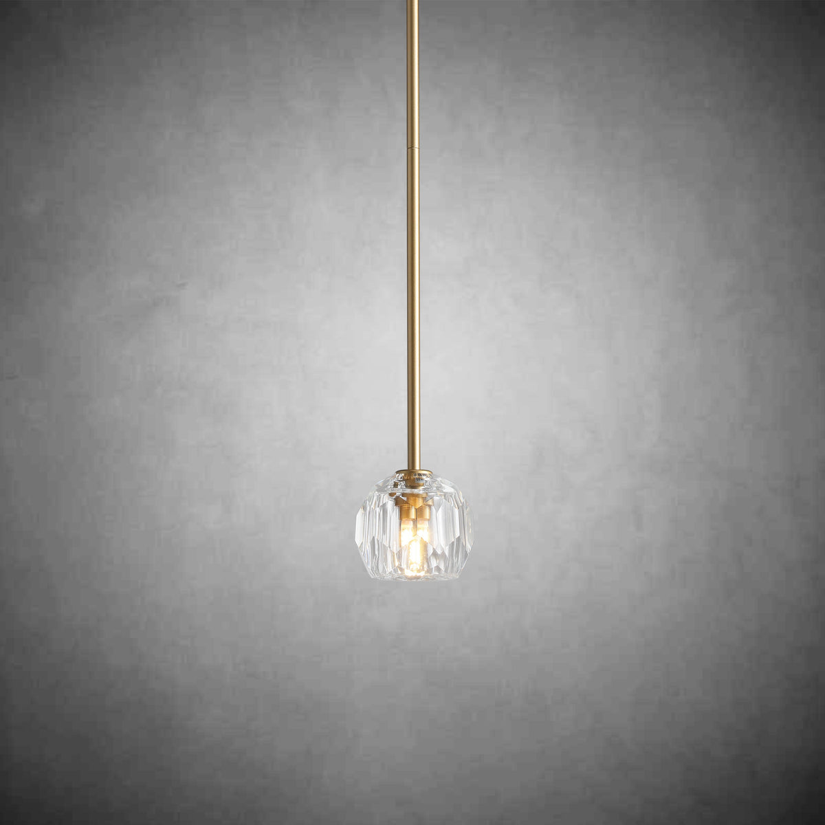 Bille De Crystal Glass Cord Pendant 5''D