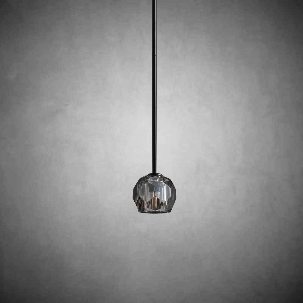 Bille De Crystal Glass Cord Pendant 5''D