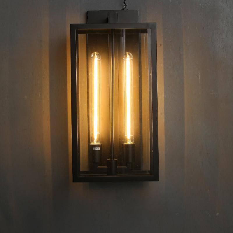Baker Outdoor Square Lantern Wall Sconce 21"