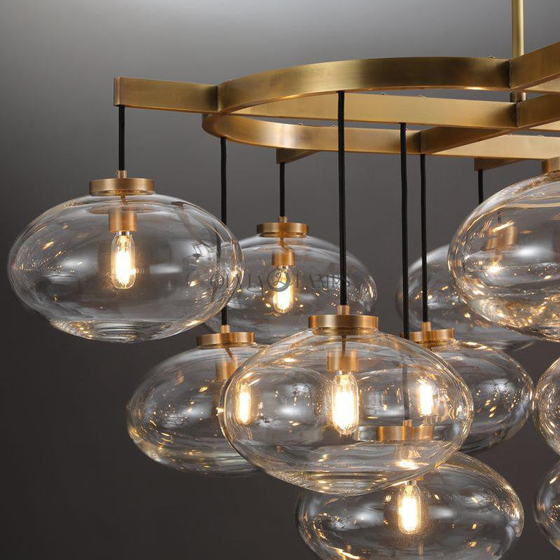 Cabrlet Clear Glass Round Chandelier 60"
