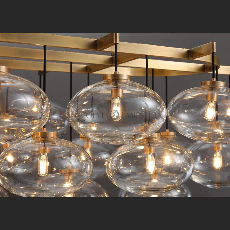 Cabrlet Clear Glass Round Chandelier 60"