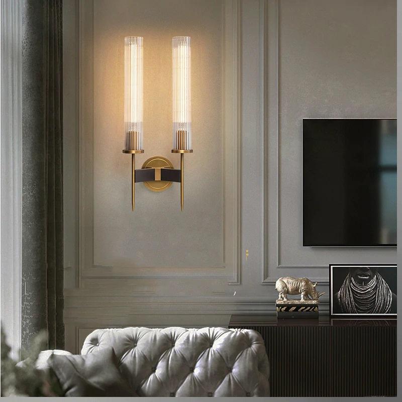 Cannel Industrial Wind Crystal Shade Wall Sconce (Double)