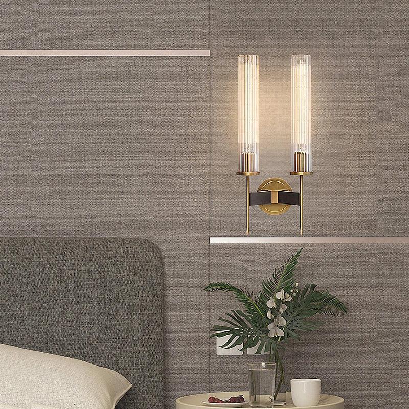 Cannel Industrial Wind Crystal Shade Wall Sconce (Double)