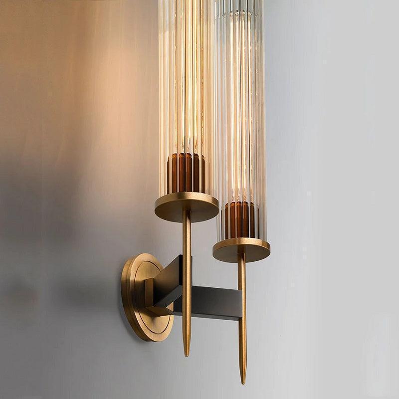 Cannel Industrial Wind Crystal Shade Wall Sconce (Double)
