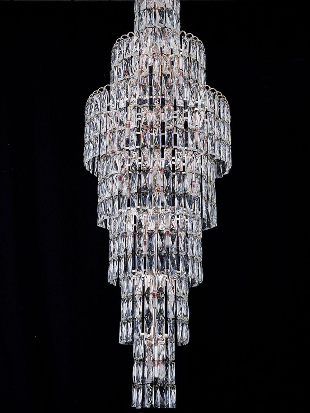 Long Crystal Staircase Chandelier Large Foyer Living Room Entryway Ceiling Light Fixture