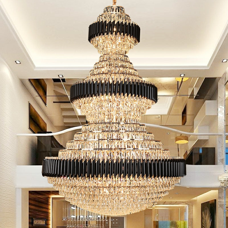 Calmoxve  free shipping global newest and good quality light fixture of all kinds customization D 70.9'' * H 102.4'' huge fancy stunning crystal chandelier for high ceiling