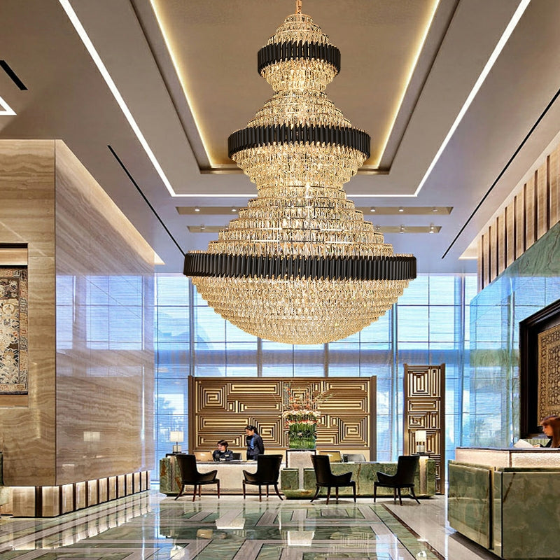 Calmoxve free shipping global newest and good quality light fixture of all kinds customization D 70.9'' * H 102.4''  big fabulous gorgerous crystal chandelier for hotel hallway enterway