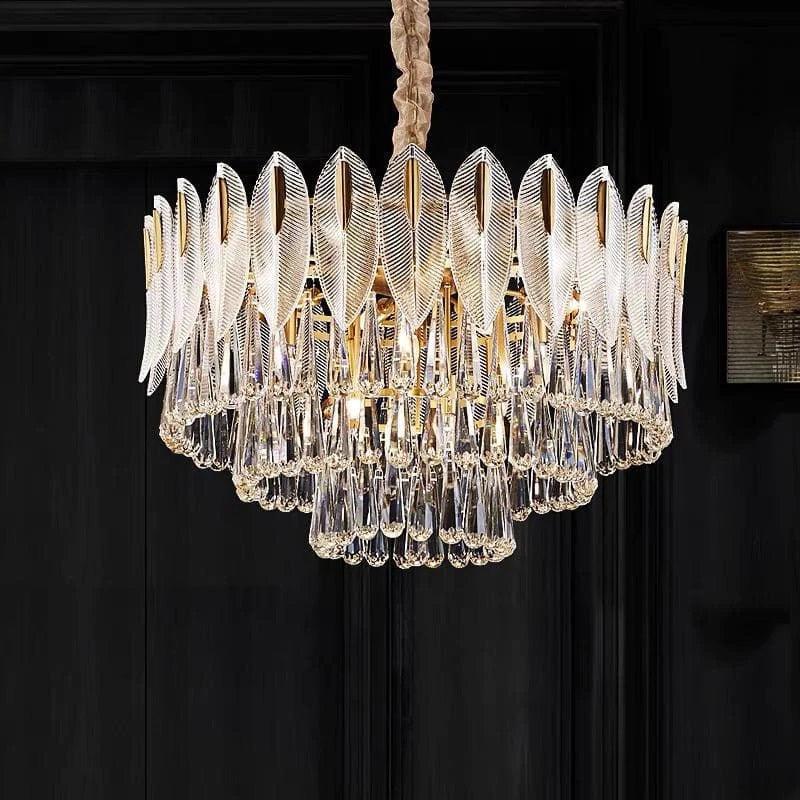 Flake Modern Three-tiered Rain Crystal Chandelier