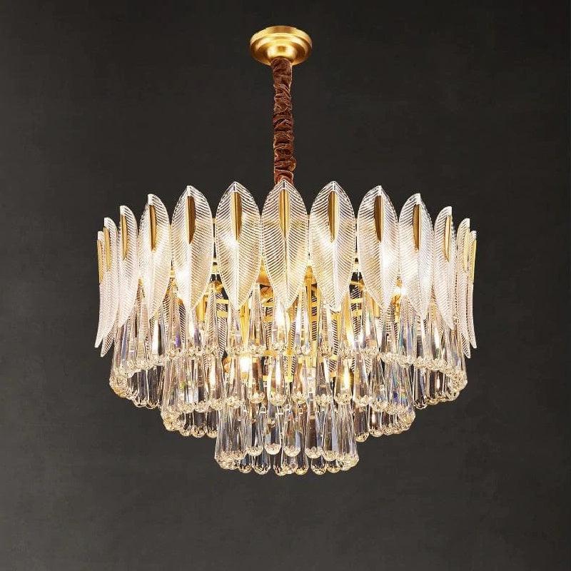 Flake Modern Three-tiered Rain Crystal Chandelier