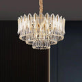 Flake Modern Three-tiered Rain Crystal Chandelier