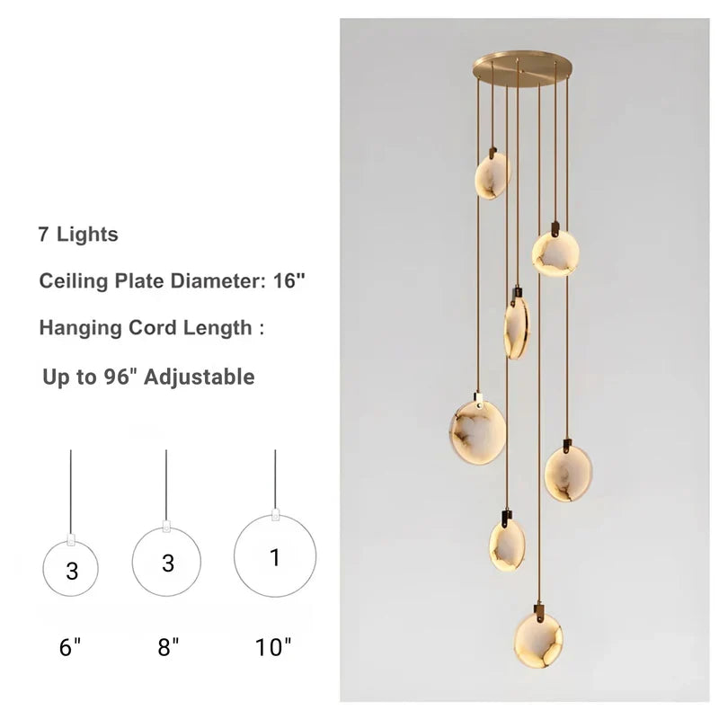 Moonshade Natural Marble Pendant Light Fixture