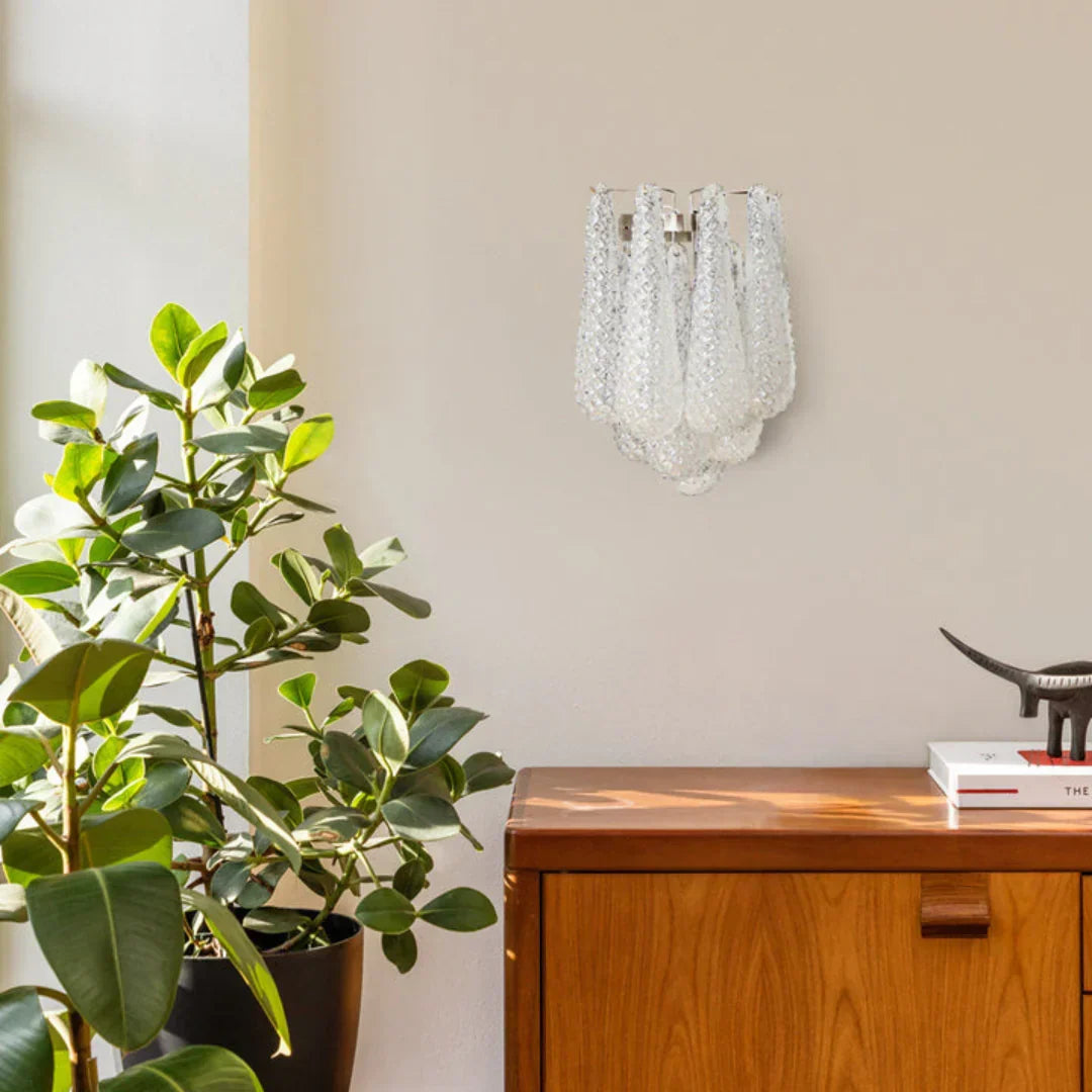 Murano Petals White Wall Light 13.4"