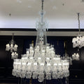 Multi Layer Chrome Crystal Chandelier in French Style with Romantic Branch Flowers for Grand Hallway and Staircase