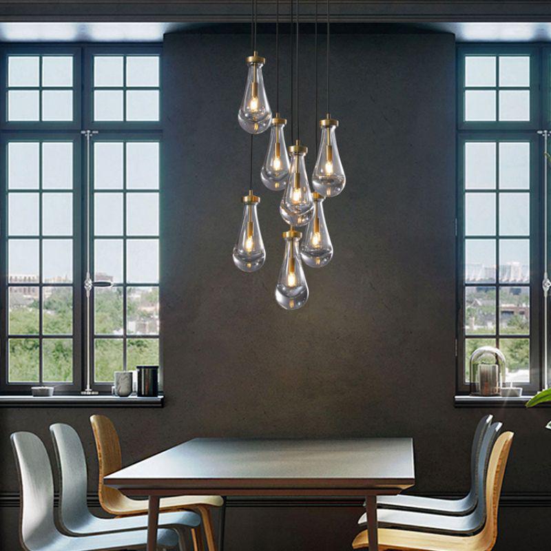 Raindrop Round Chandelier 5 Lights 14"D
