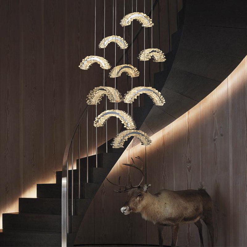 Rock Crystal Crescent Chandelier - Calmoxve