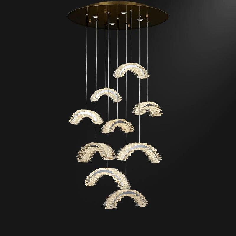 Rock Crystal Crescent Chandelier - Calmoxve
