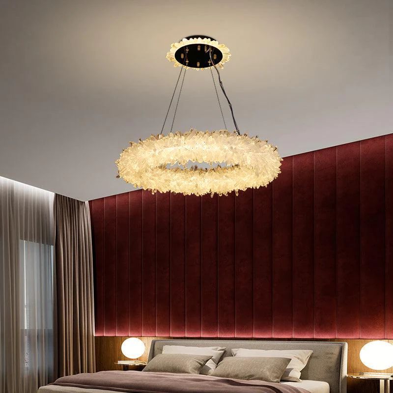 Rock Crystal Halo Modern Chandelier - Calmoxve