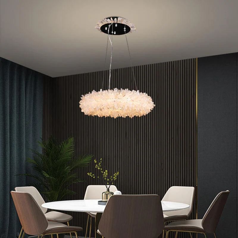 Rock Crystal Halo Modern Chandelier - Calmoxve