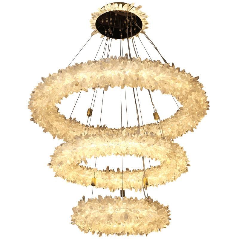 Rock Crystal Halo Modern Chandelier - Calmoxve