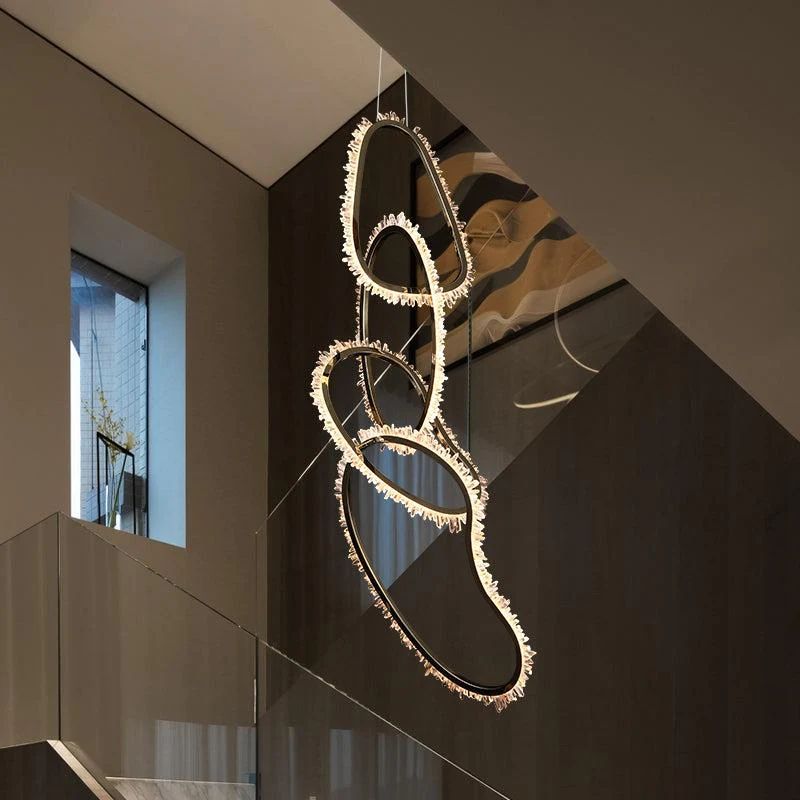Rock Crystal Irregular Round Chandelier - Calmoxve