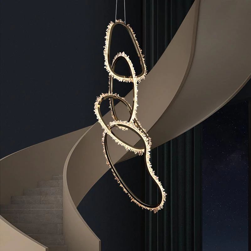 Rock Crystal Irregular Round Chandelier - Calmoxve