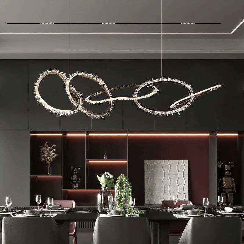Rock Crystal Irregular Round Chandelier - Calmoxve