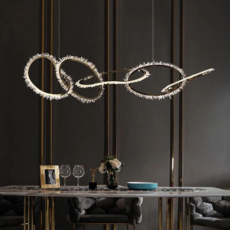 Rock Crystal Irregular Round Chandelier - Calmoxve