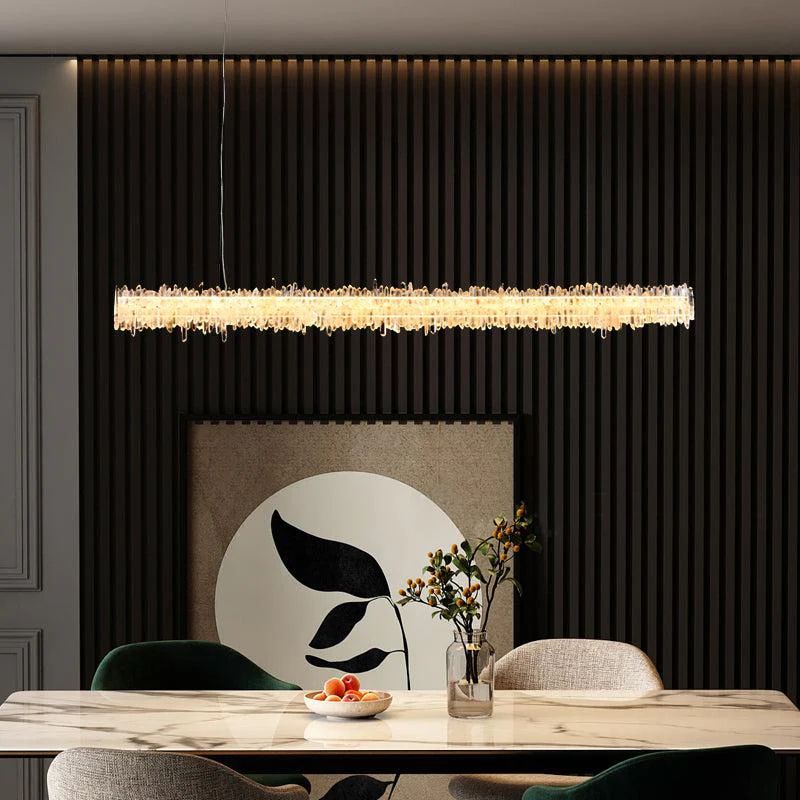 Rock Crystal Linear Chandelier - Calmoxve