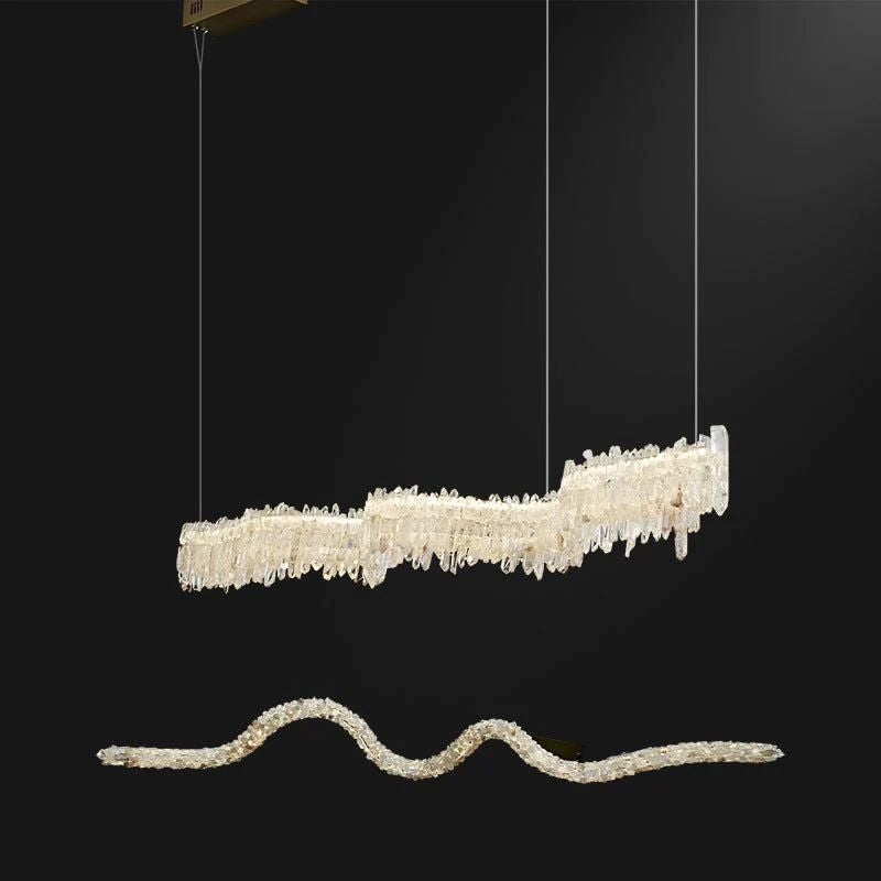 Rock Crystal Linear Chandelier - Calmoxve
