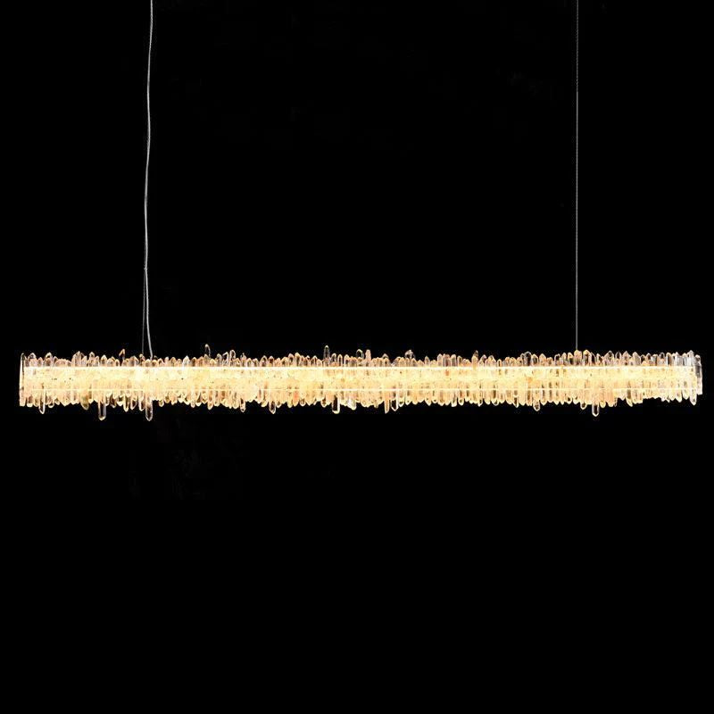 Rock Crystal Linear Chandelier - Calmoxve