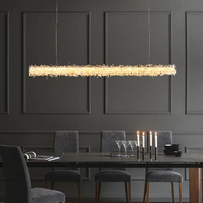 Rock Crystal Linear Chandelier - Calmoxve