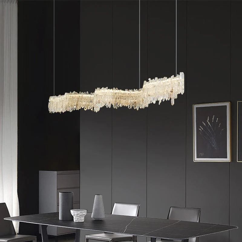 Rock Crystal Linear Chandelier - Calmoxve