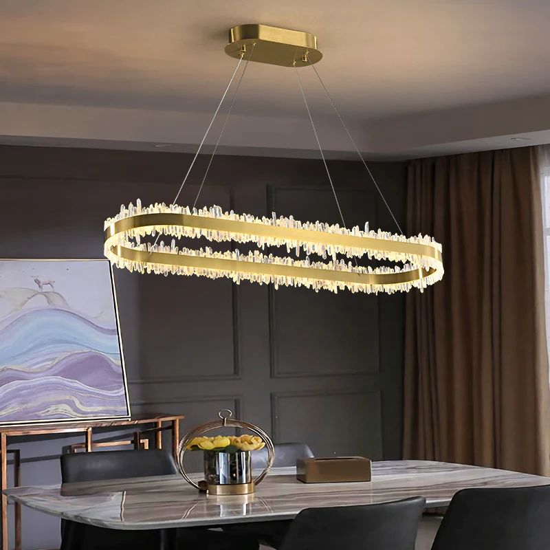Rock Crystal Oval Chandelier - Calmoxve