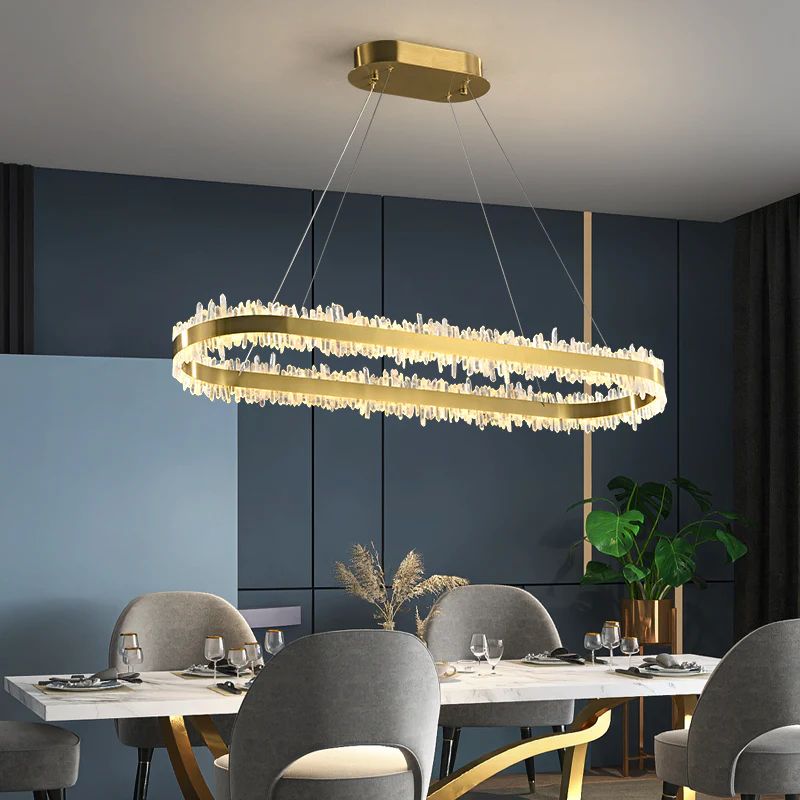 Rock Crystal Oval Chandelier - Calmoxve
