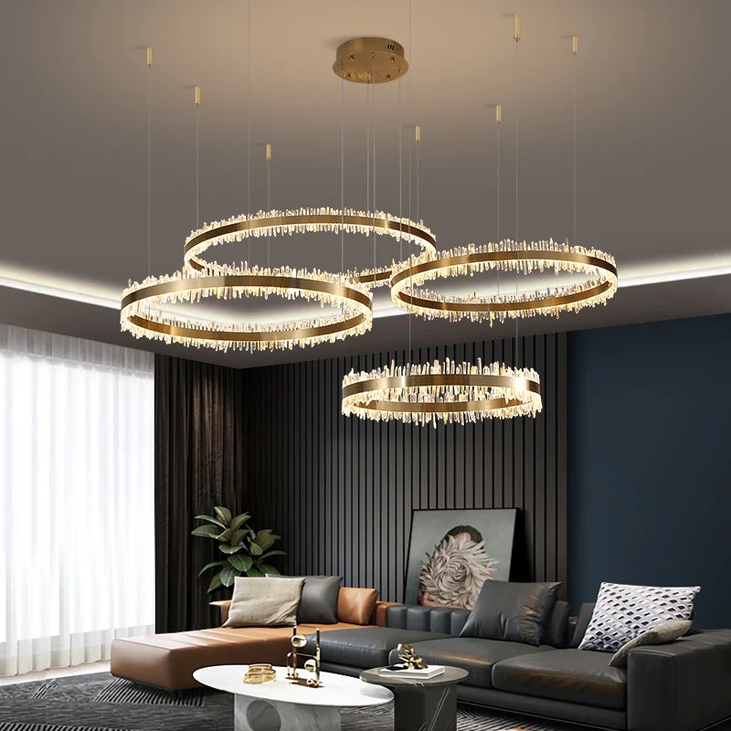 Rock Crystal Rings Luxury Chandelier - Calmoxve