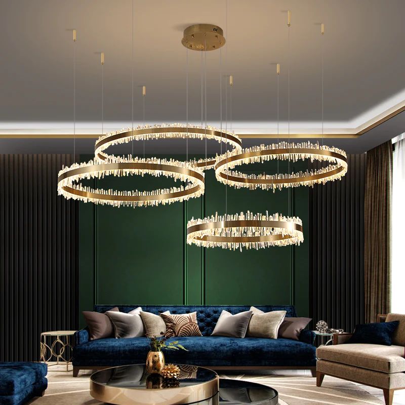 Rock Crystal Rings Luxury Chandelier - Calmoxve