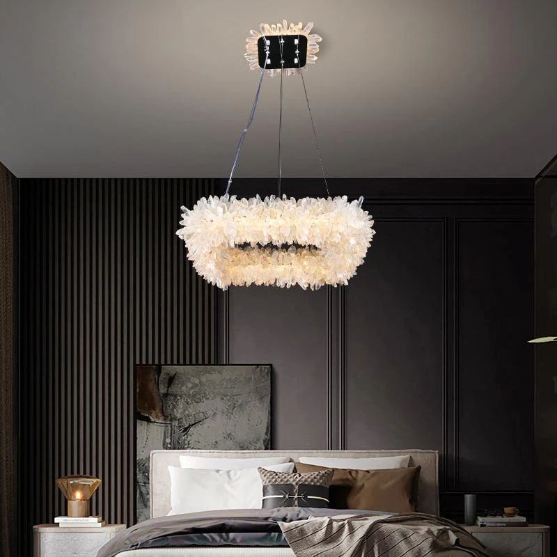 Rock Crystal Square Modern Chandelier - Calmoxve