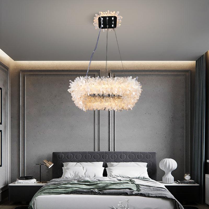 Rock Crystal Square Modern Chandelier - Calmoxve