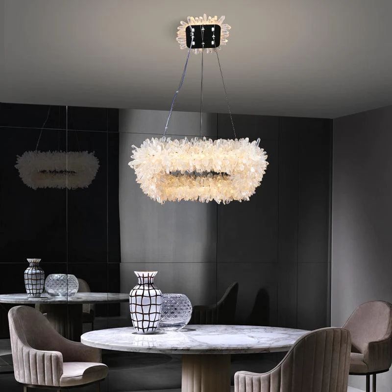 Rock Crystal Square Modern Chandelier - Calmoxve
