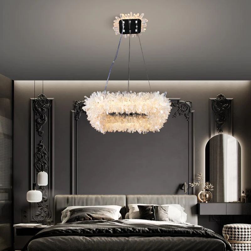 Rock Crystal Square Modern Chandelier - Calmoxve