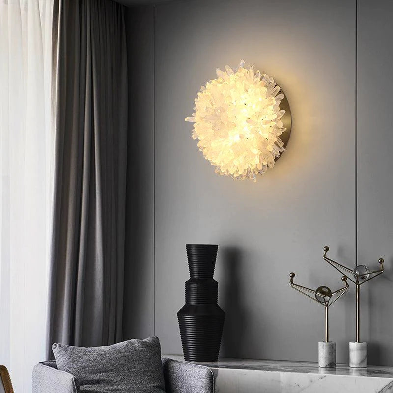 Rock Crystal Sunflower Wall Sconce - Calmoxve
