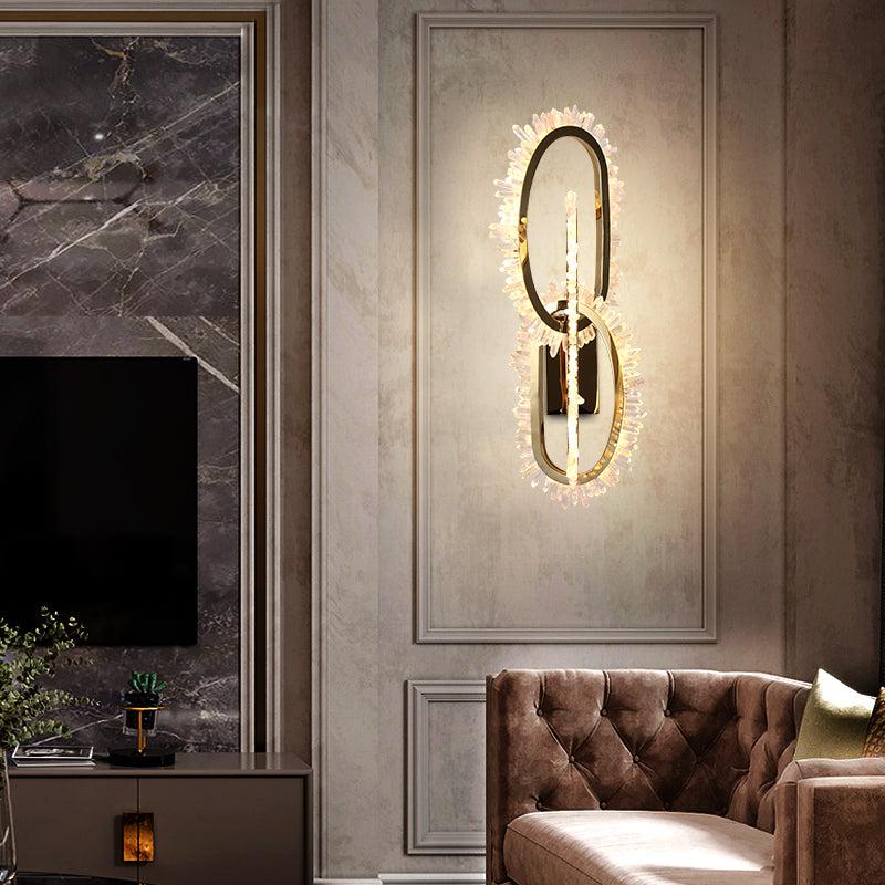 Rock Crystal Unique Modern Wall Sconce - Calmoxve