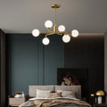 Staggered  Glass Globes 6/12 Lights Chandelier Fixture Handing Light For Dining Room