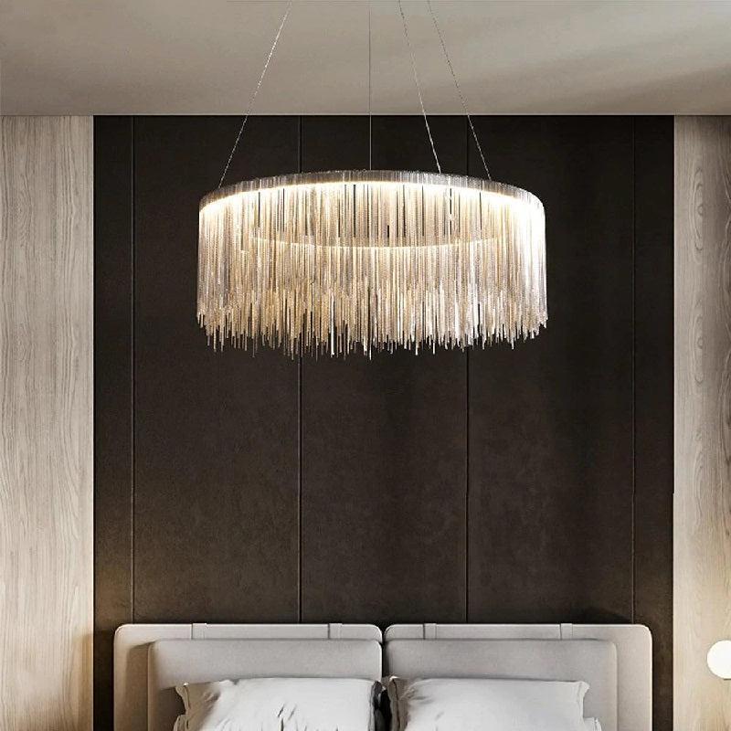 Vicky Modern Chain Tassel Round Chandelier