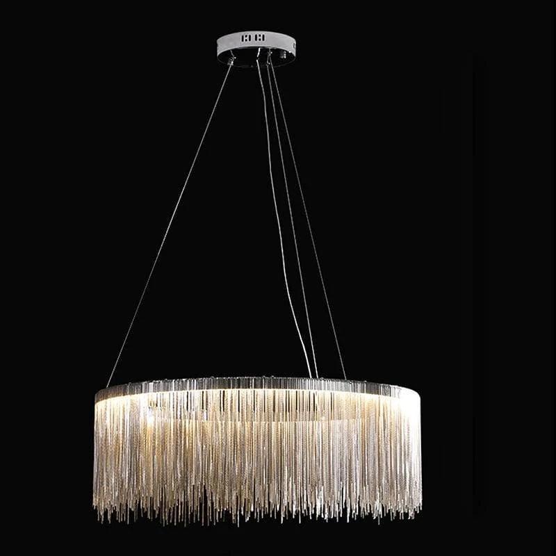 Vicky Modern Chain Tassel Round Chandelier