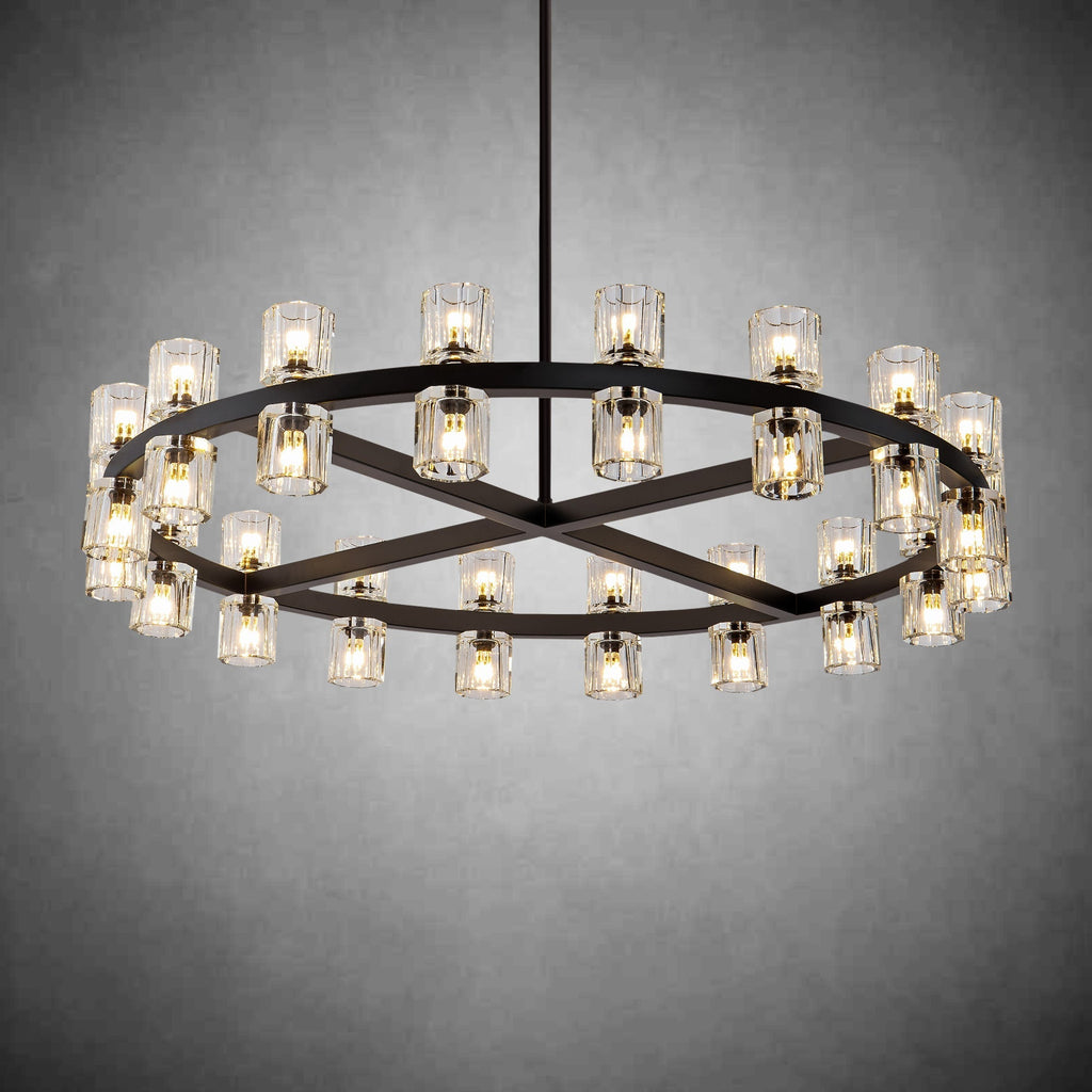 Modern Round Chandelier,K9 Crystal Chandeliers for Dining Room