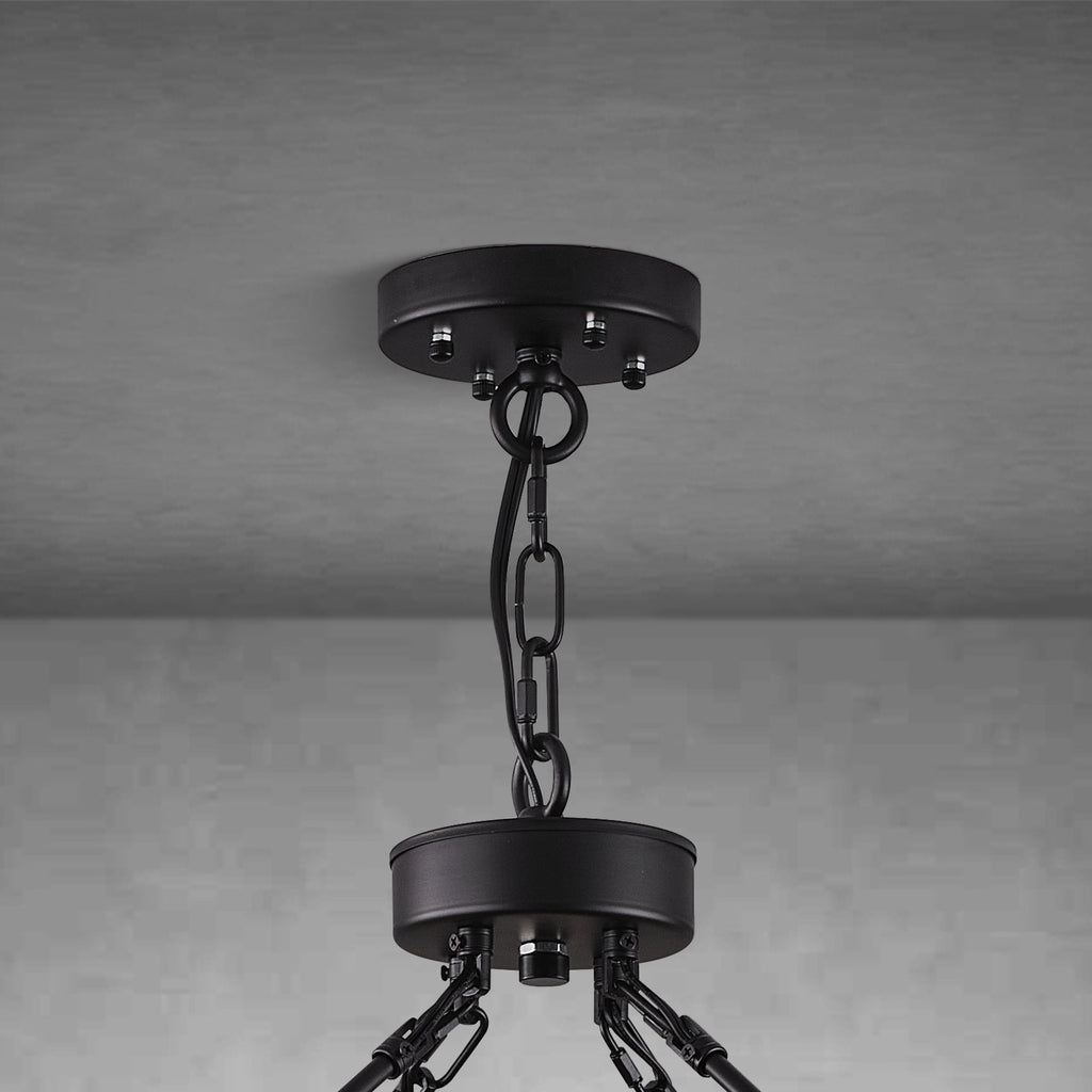 Round Brass Crystal Wagon Wheel Chandelier