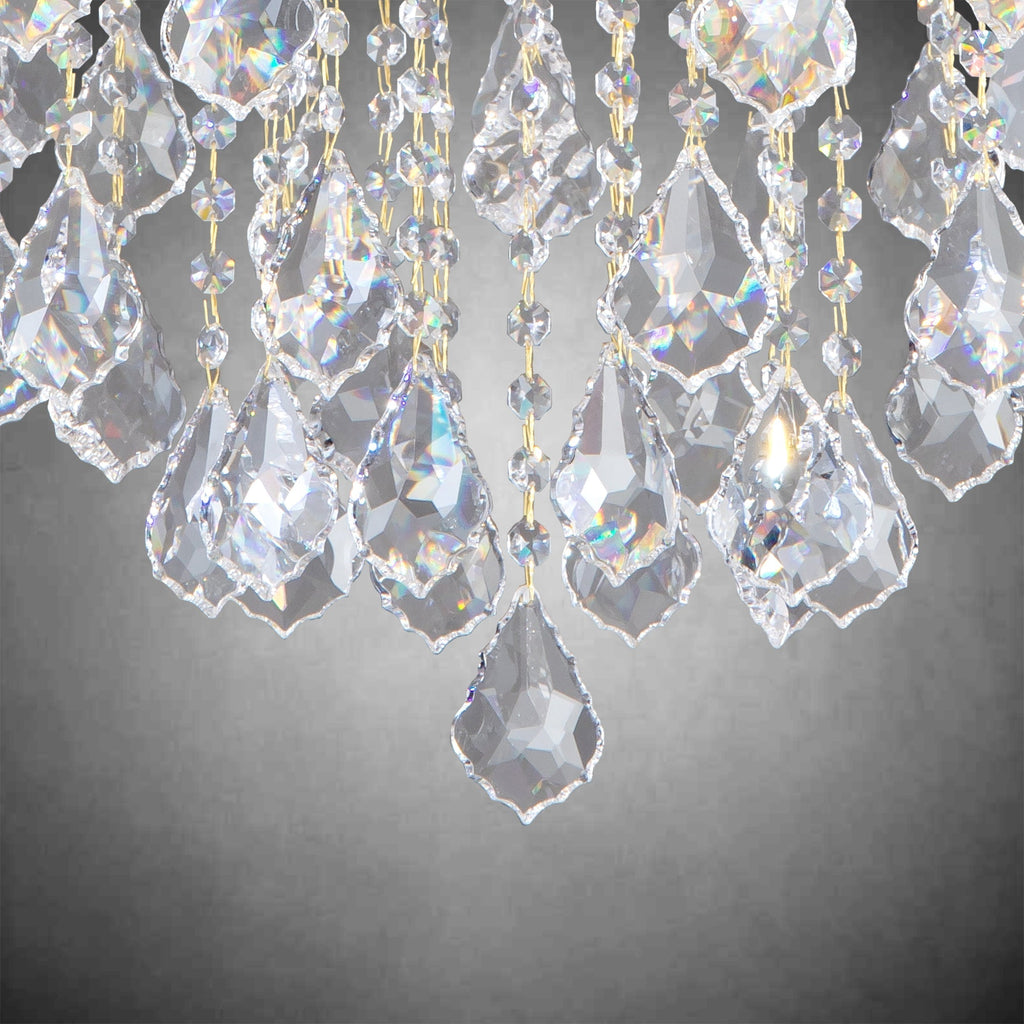 Modern Crystal Chandeliers, Gold Candle Chandelier -Luxury Chandelier Lighting Fixtures for Dining Room